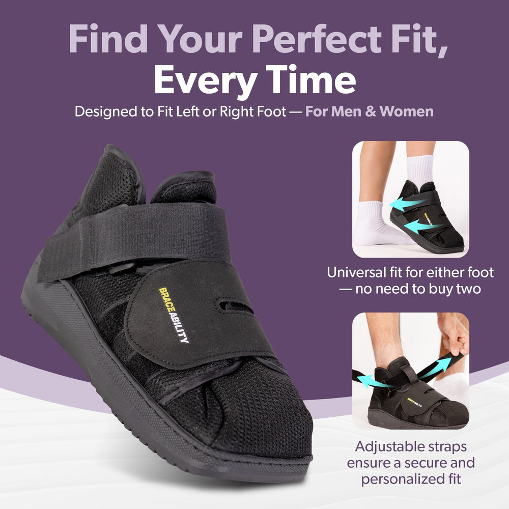 BraceAbility closed toe adjustable straps closeup for a customizable fit