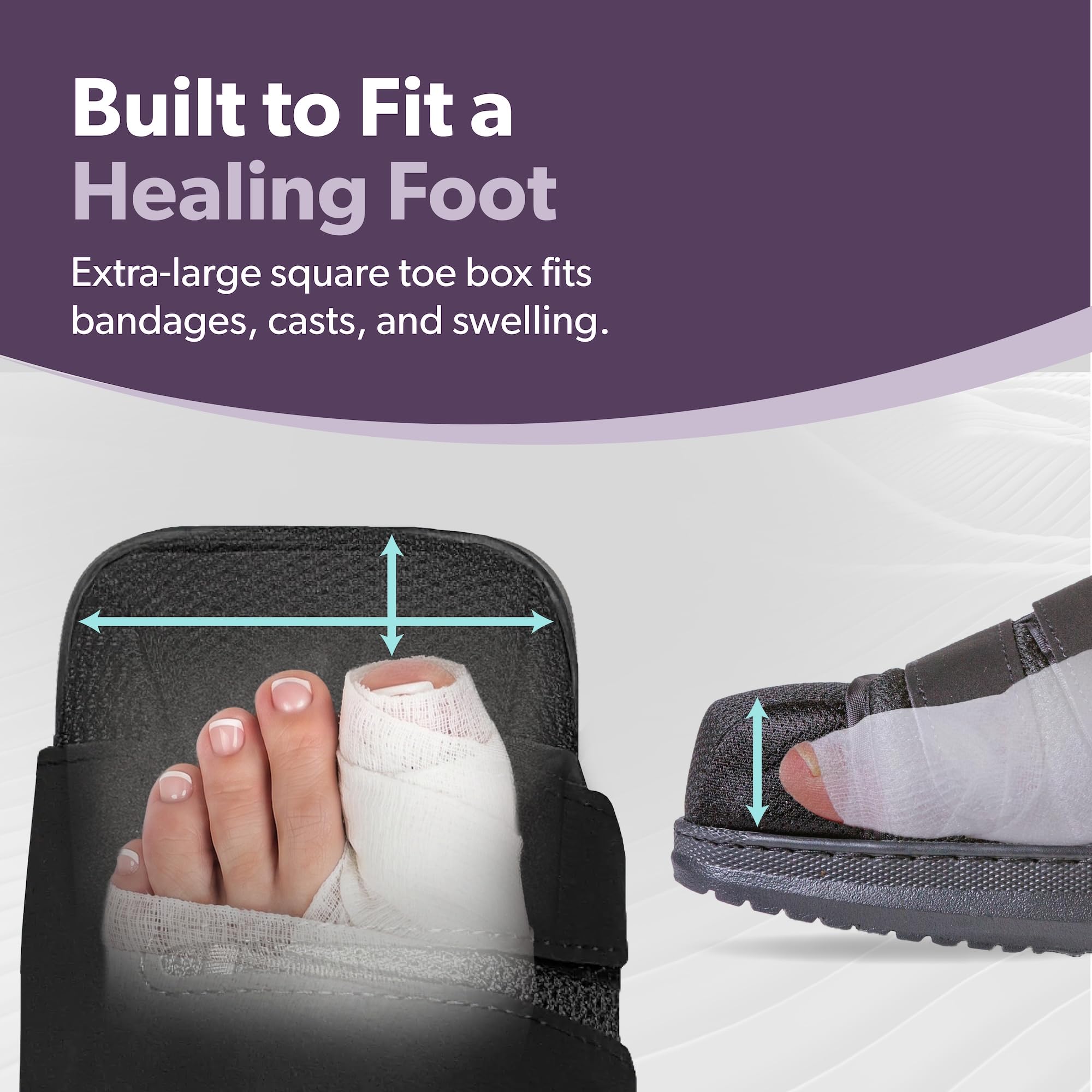 BraceAbility side profile showing rocker sole for smoother walking motion