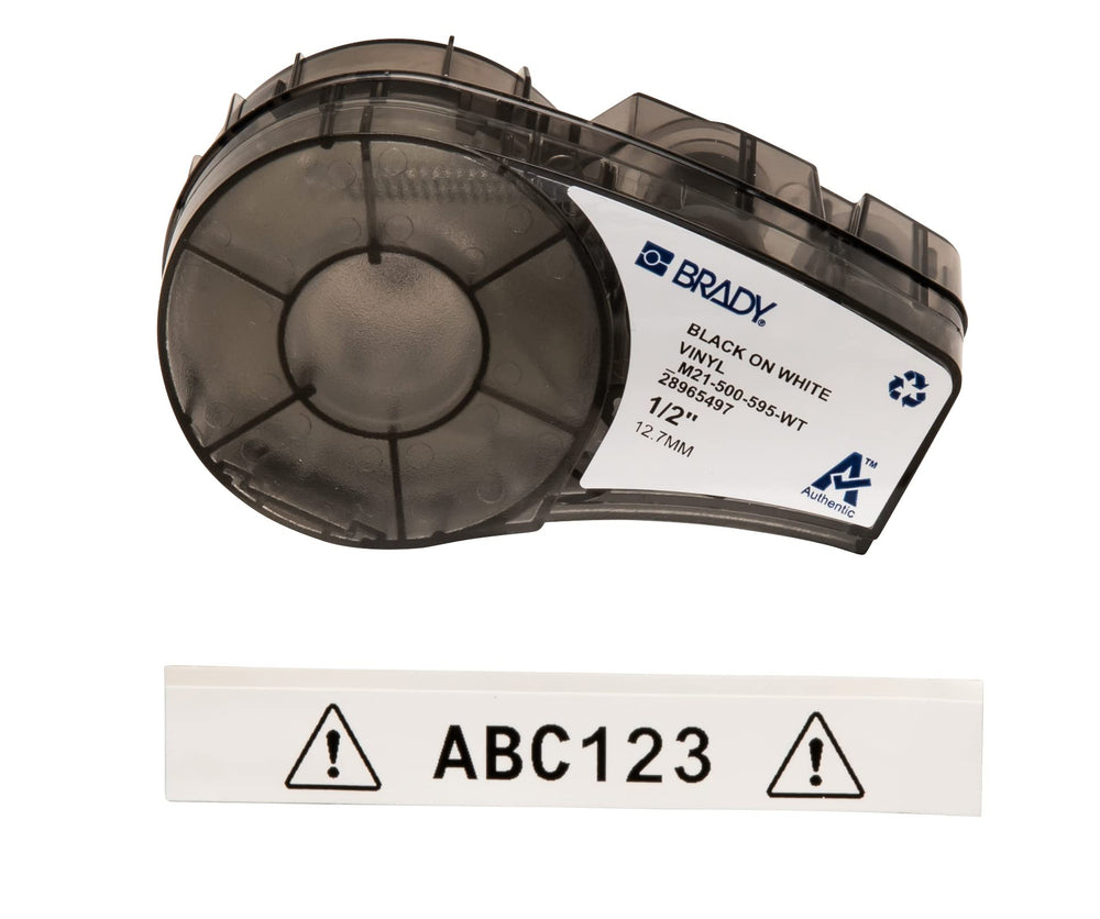 Brady front packaging showing cartridge, clear install view and benefits