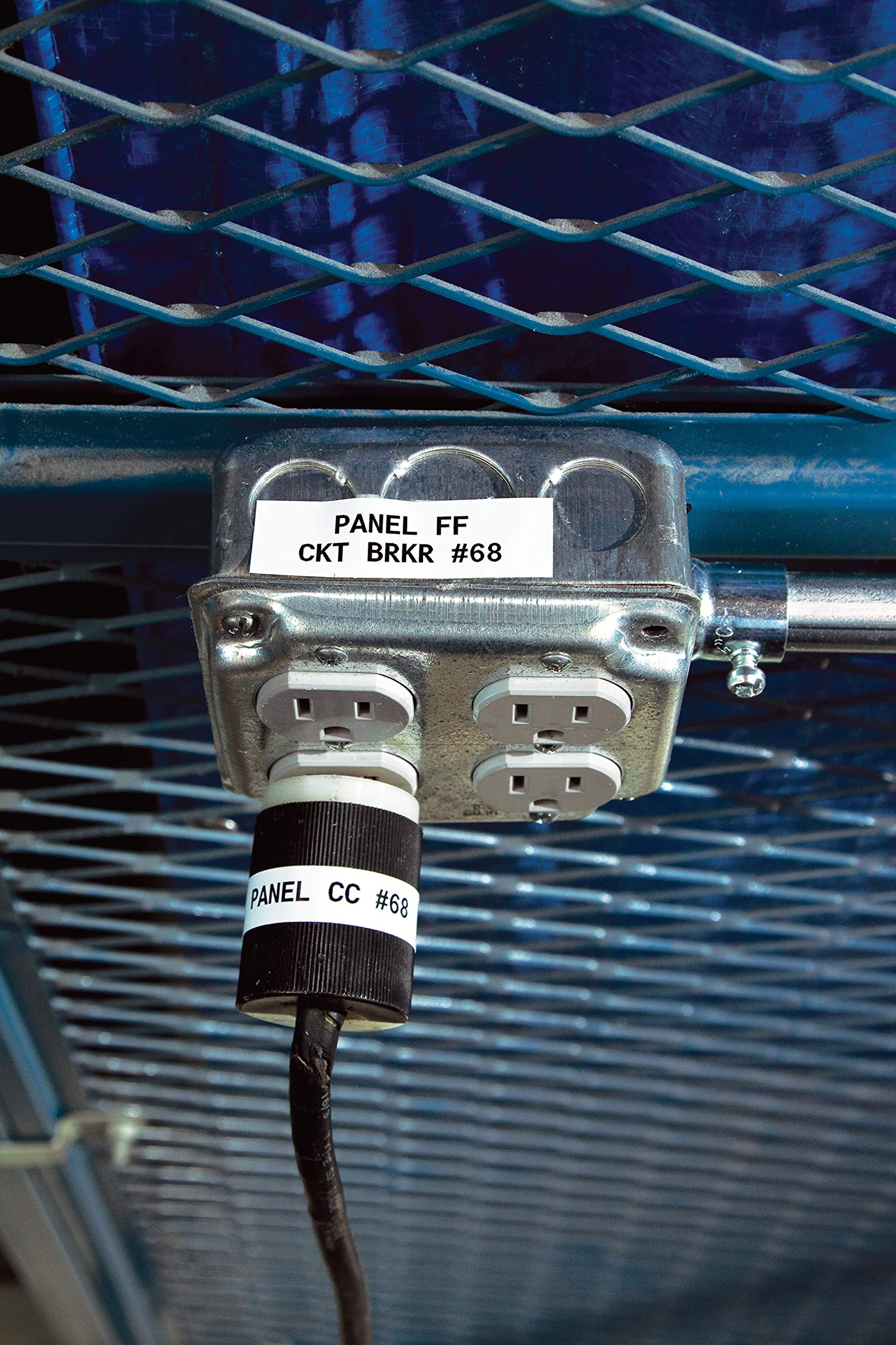 Brady label applied to a pipe demonstrating strong adhesion and readability