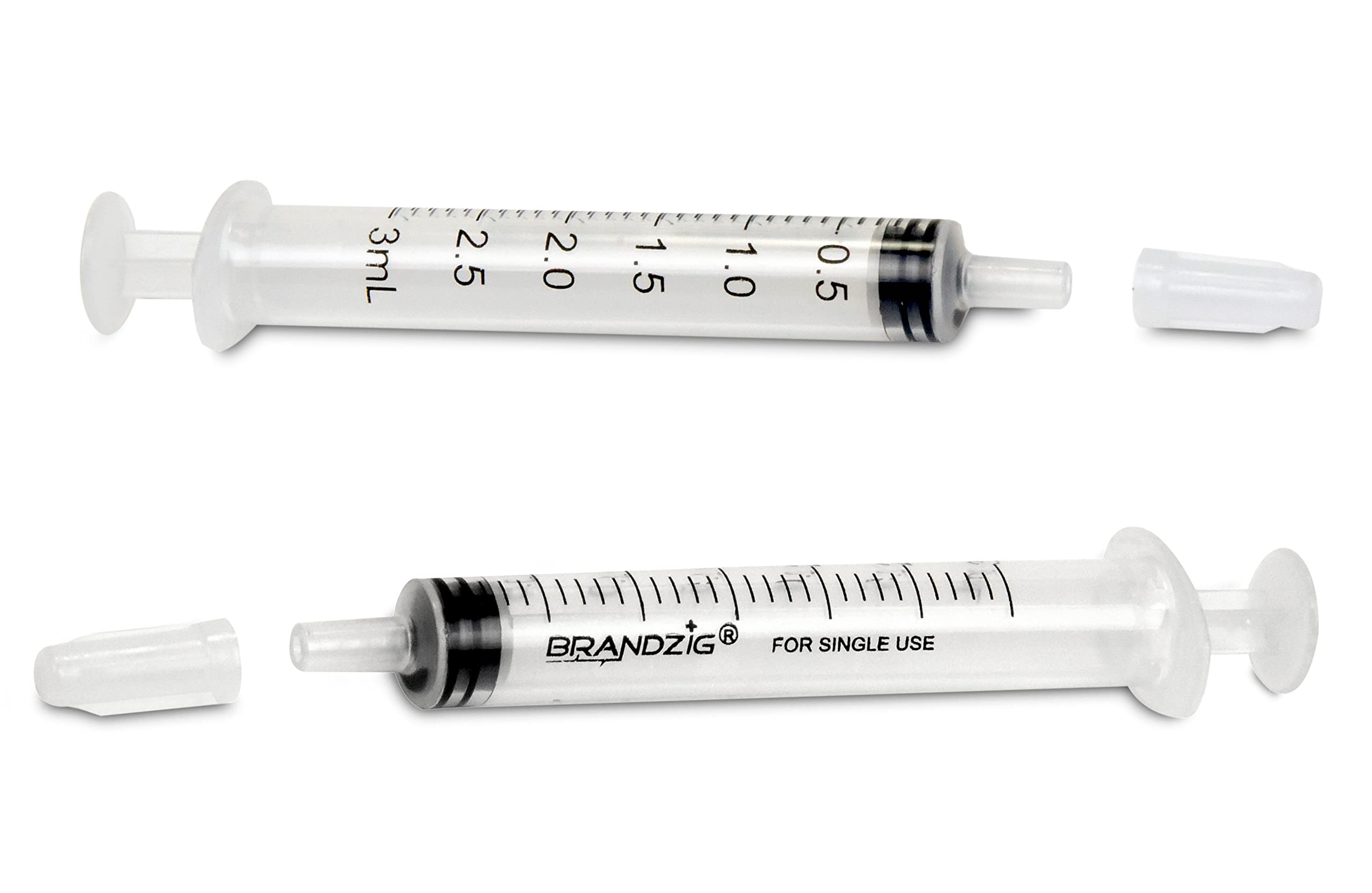BRANDZIG close-up of luer slip tip demonstrating leak-resistant fit and precise liquid control