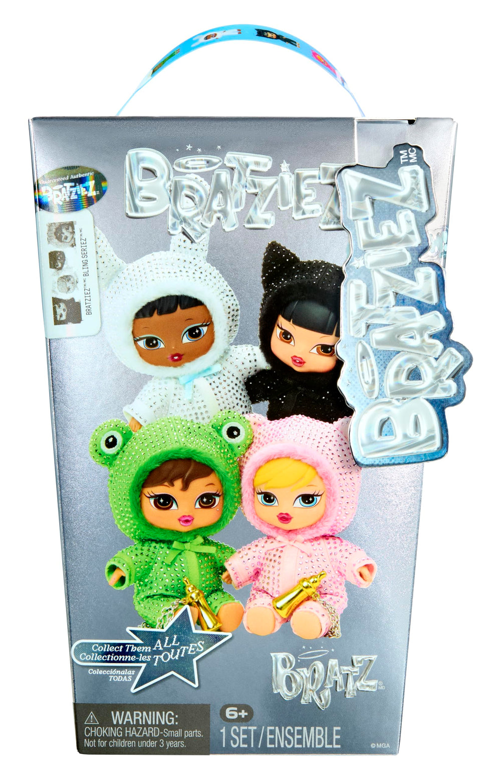 Bratz blind-box front packaging showing anniversary artwork and surprise element