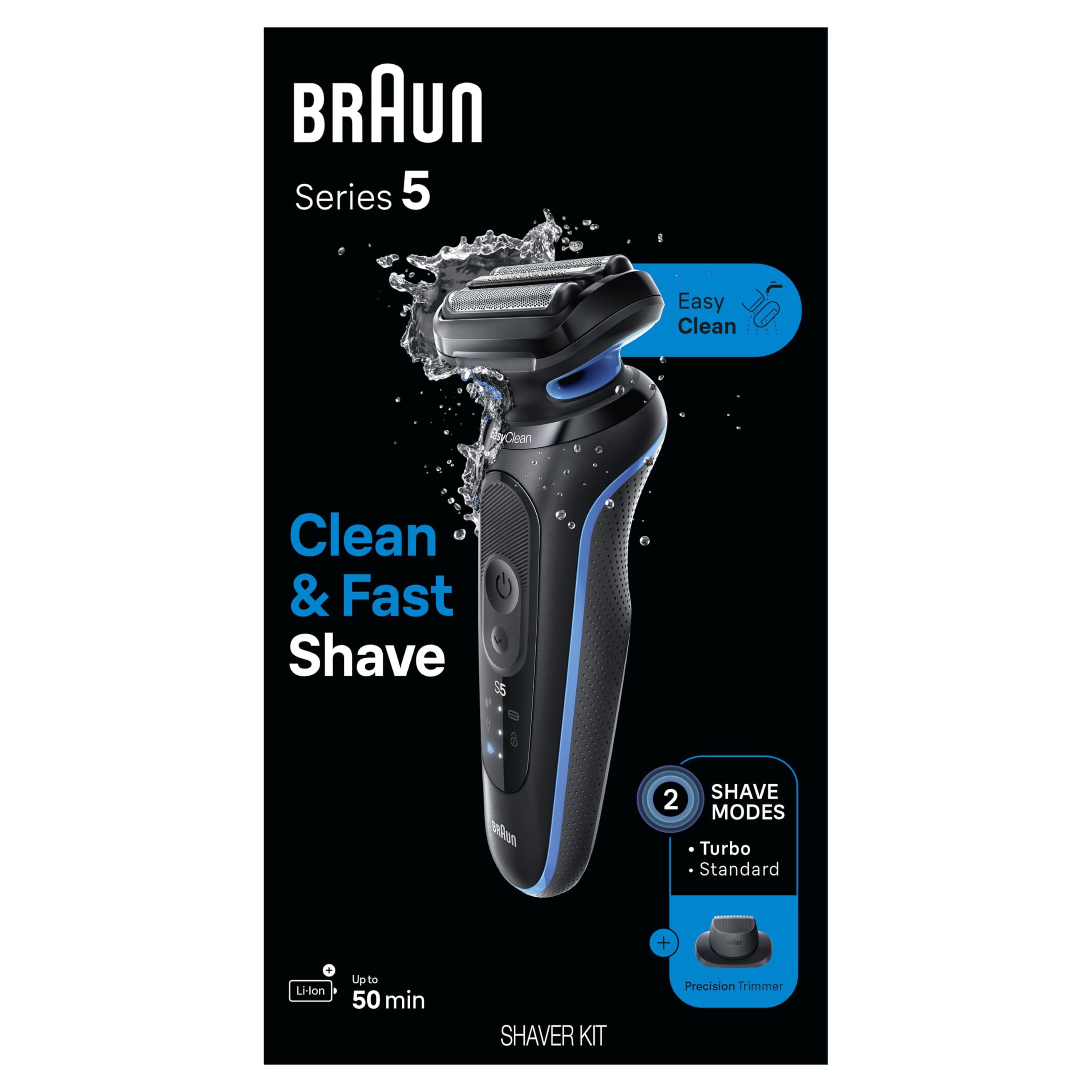Cleaning brush and head close-up showing Braun easy maintenance