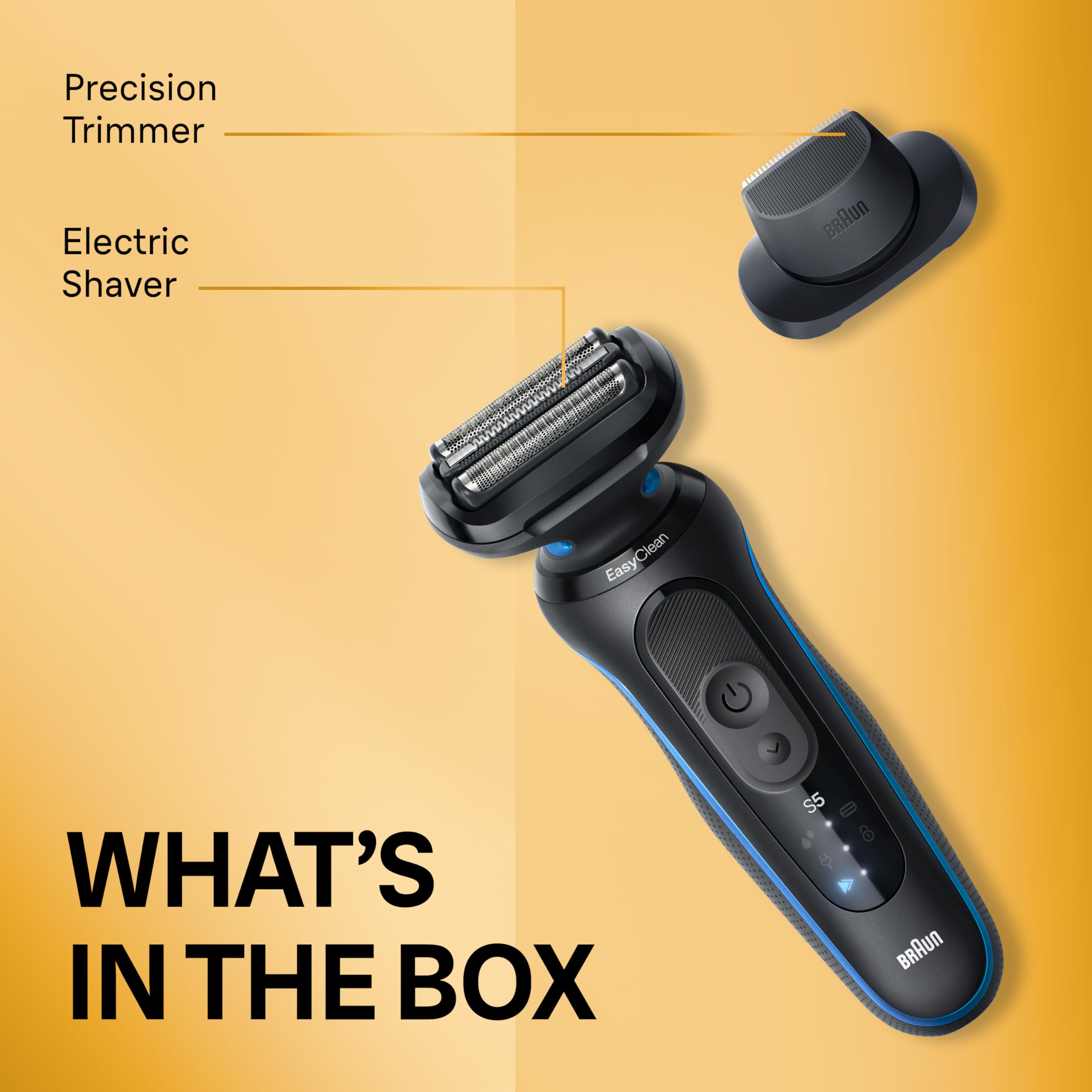 Braun Series 5 side profile highlighting slim design for comfortable grip