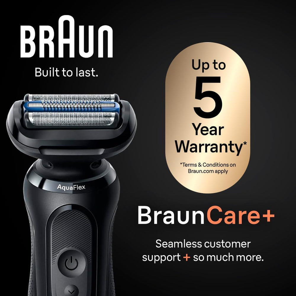 Shaver rinsed in shower illustrating Braun waterproof convenience