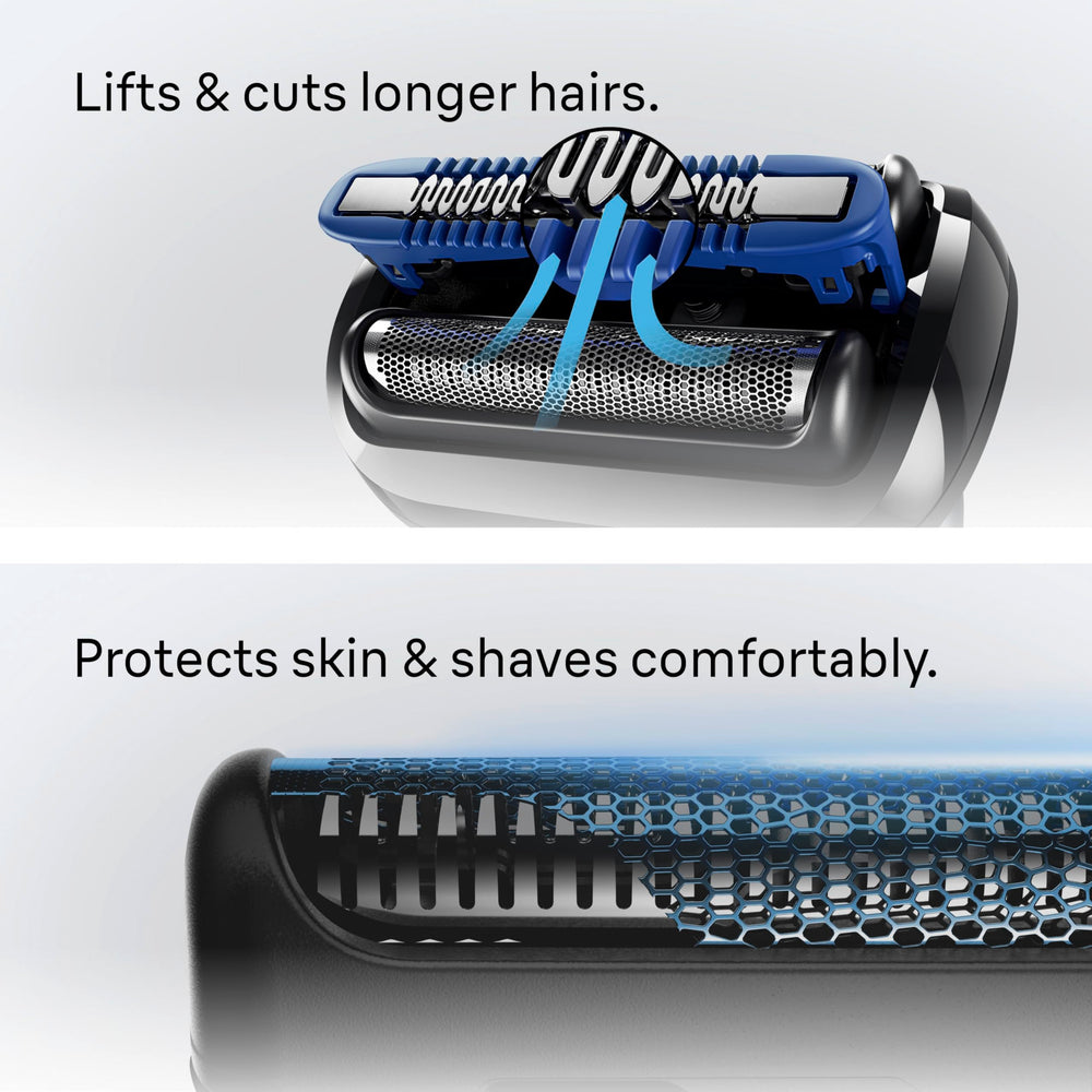 Braun Series 5 travel case open with shaver and attachments for portability