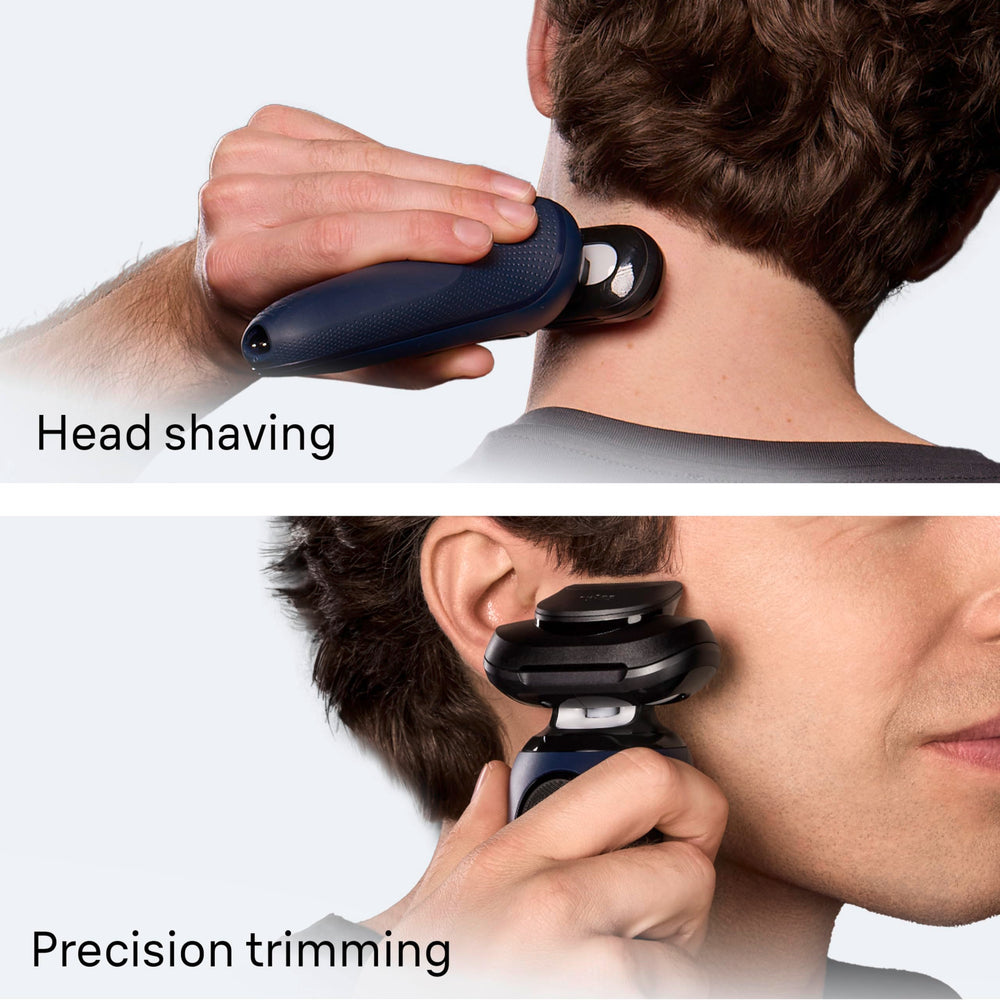 Braun Series 6 being used in the shower demonstrating waterproof wet-shaving convenience