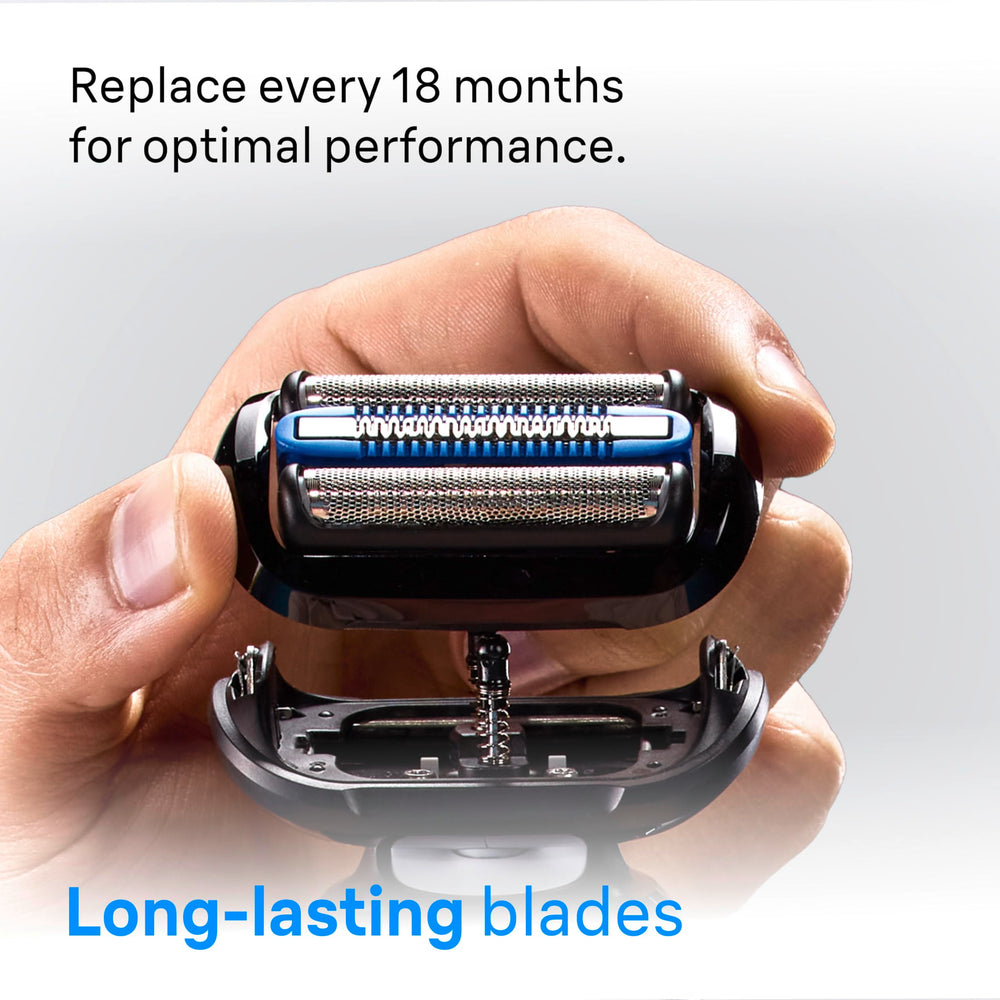 Braun precision trimmer attachment displayed for neat edges and beard shaping