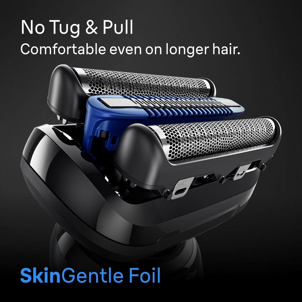Braun SkinGentle foil detail highlighting protective layer for reduced skin irritation