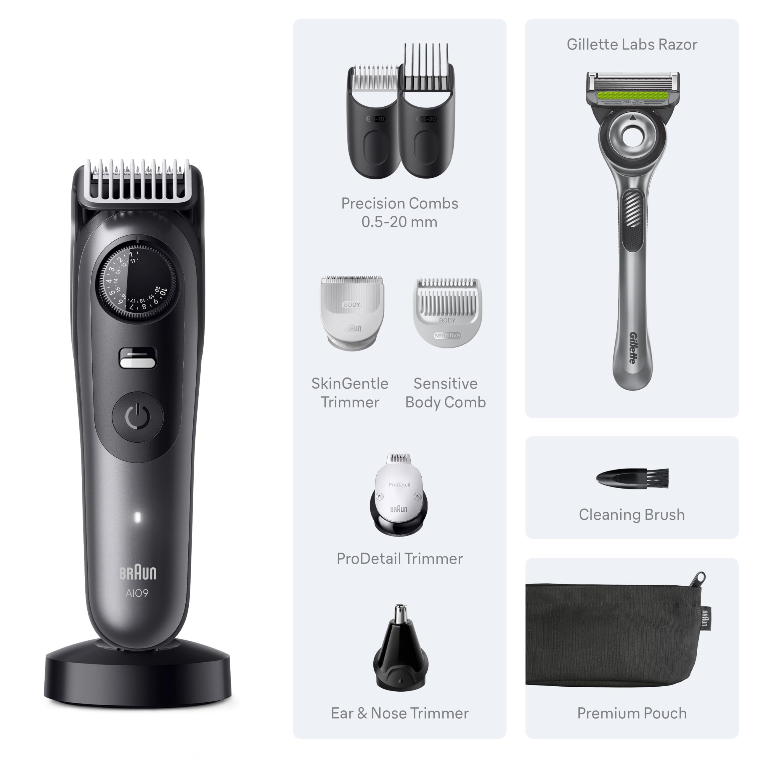 Braun charging dock and cable displaying quick charge convenience and readiness