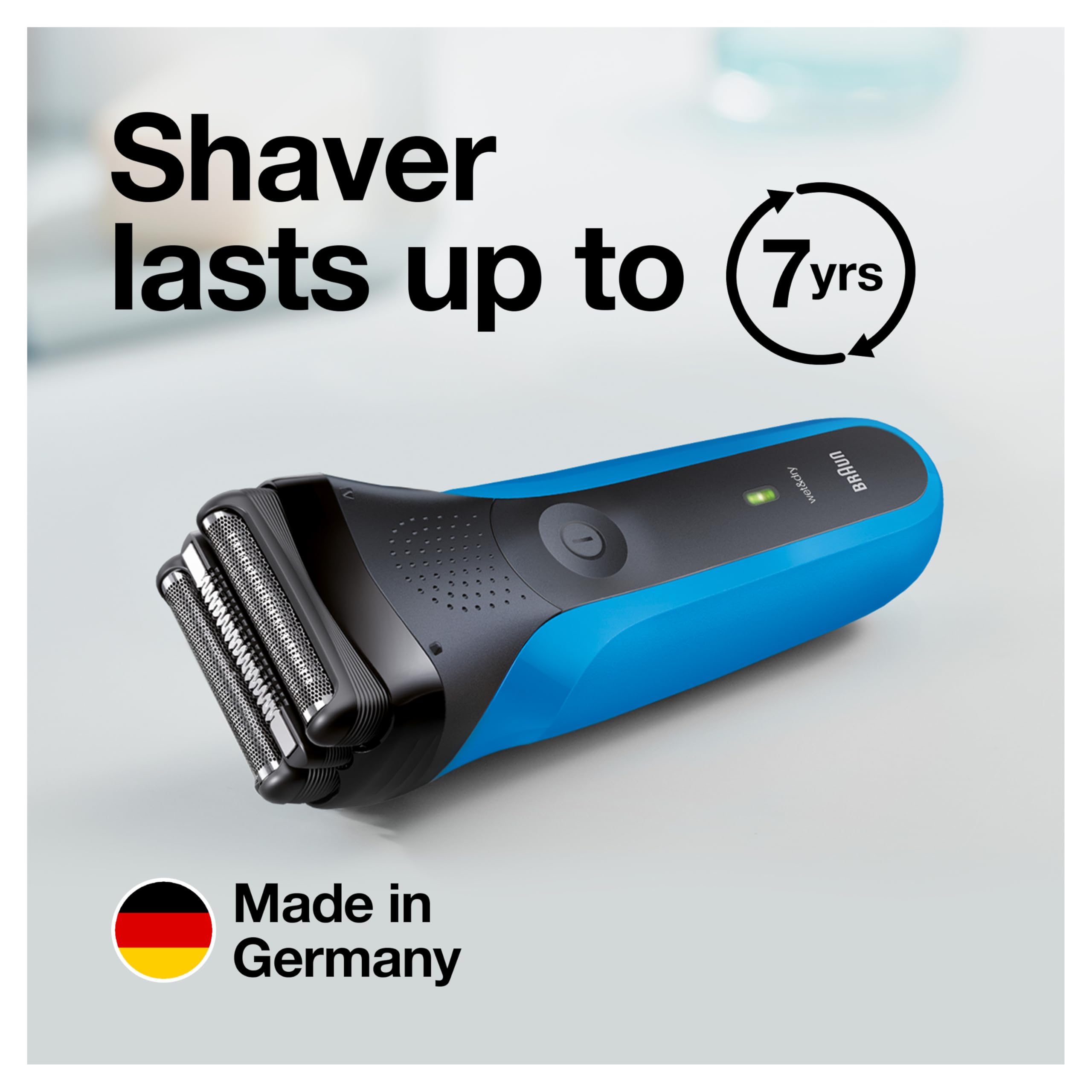 Braun Series 3 rinsed under tap demonstrating easy cleaning and hygienic maintenance