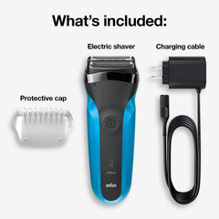 Braun Series 3 side profile highlighting slim head for reaching under nose and contours
