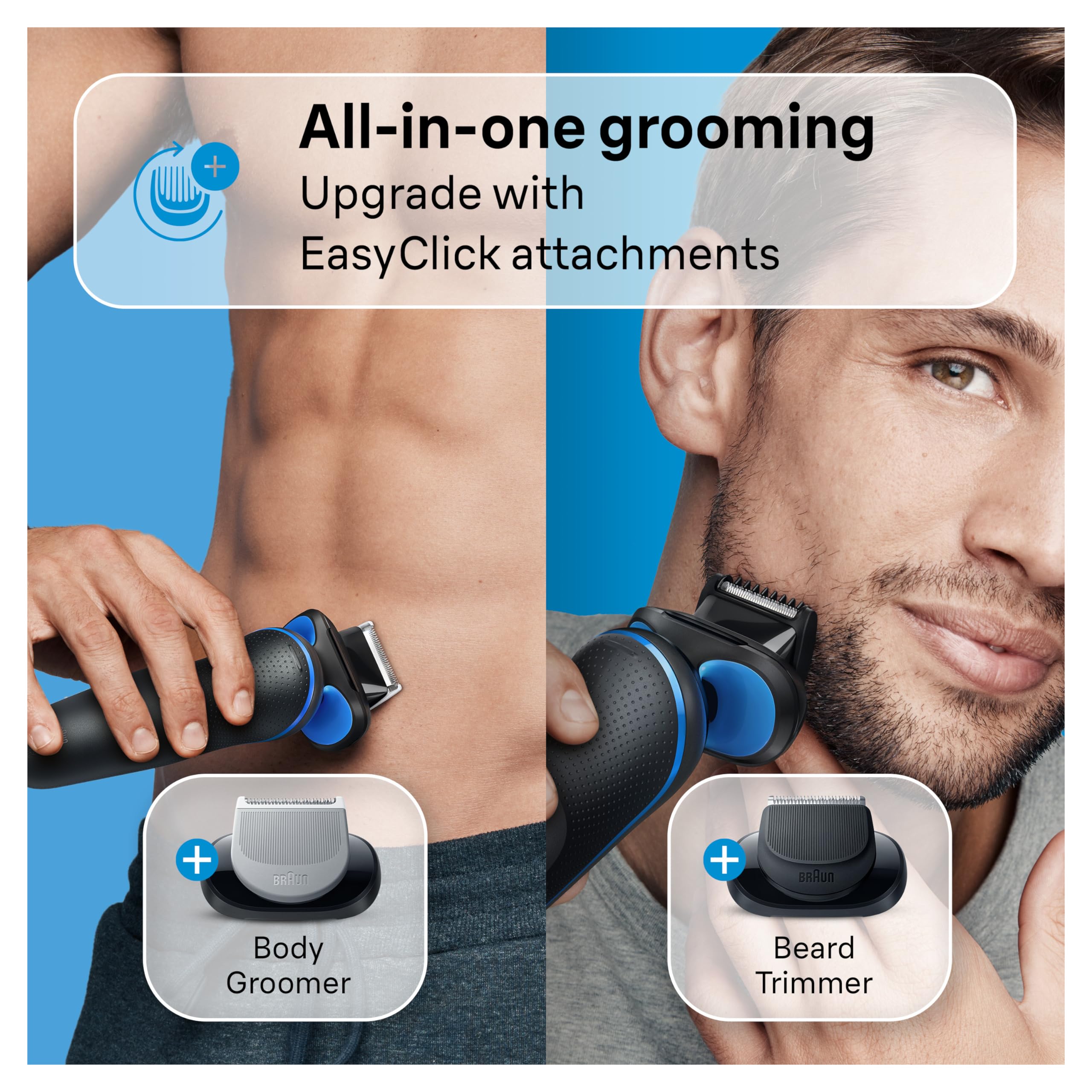 Braun Series 5 used in wet shave demonstrating waterproof convenience