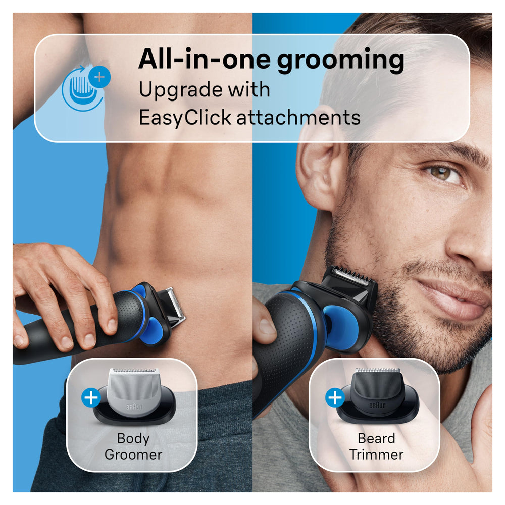 Braun Series 5 used in wet shave demonstrating waterproof convenience