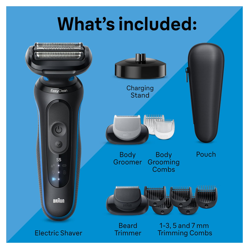 Braun beard trimmer attached to Braun shaver offering precise styling control