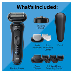 Braun beard trimmer attached to Braun shaver offering precise styling control