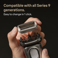 Braun Series 9 cutter block detail revealing sharp teeth for efficient hair cutting