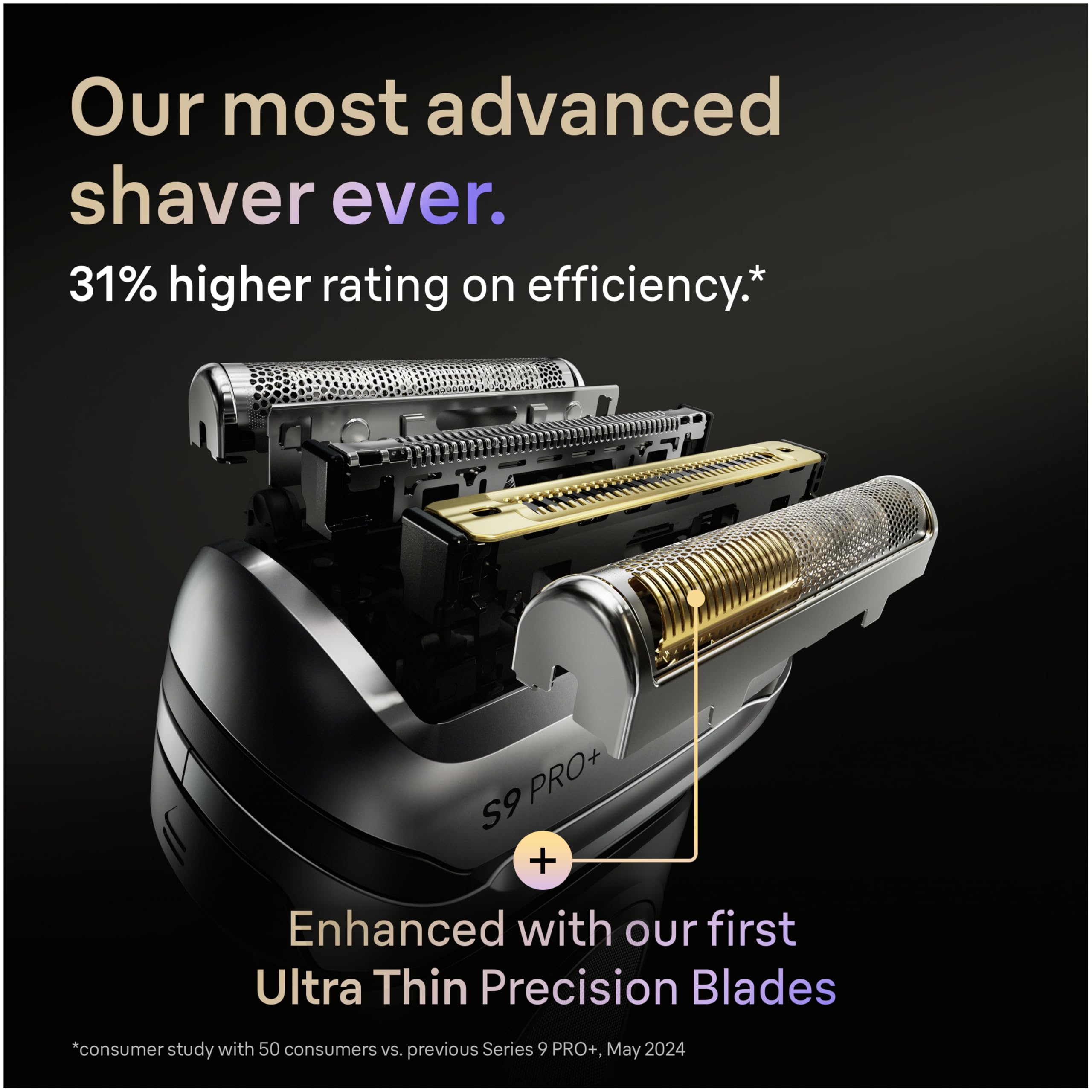 Braun Series 9 replacement head installed in shaver showing proper assembly