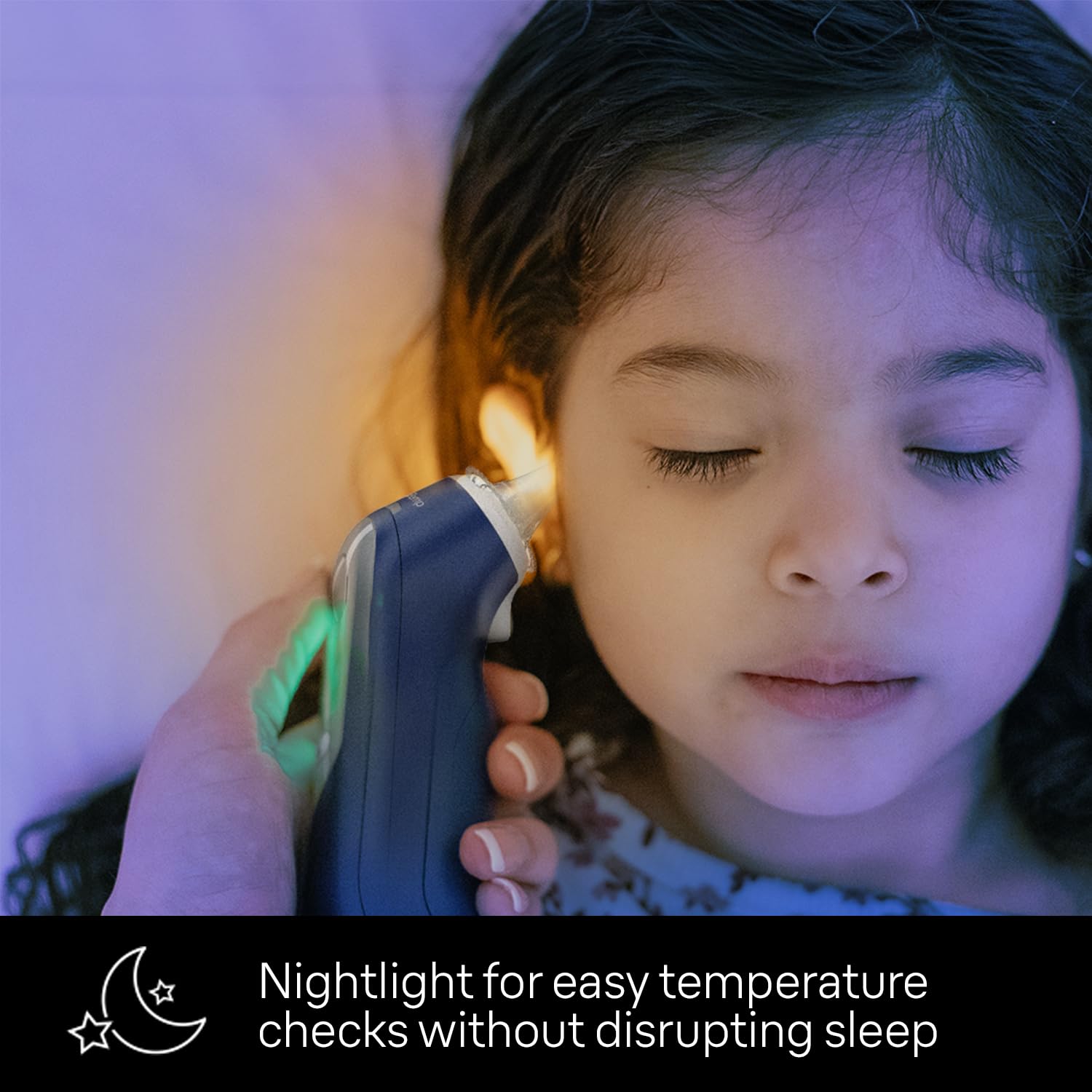 Braun ThermoScan and included hygiene caps highlighting hygienic lens protection