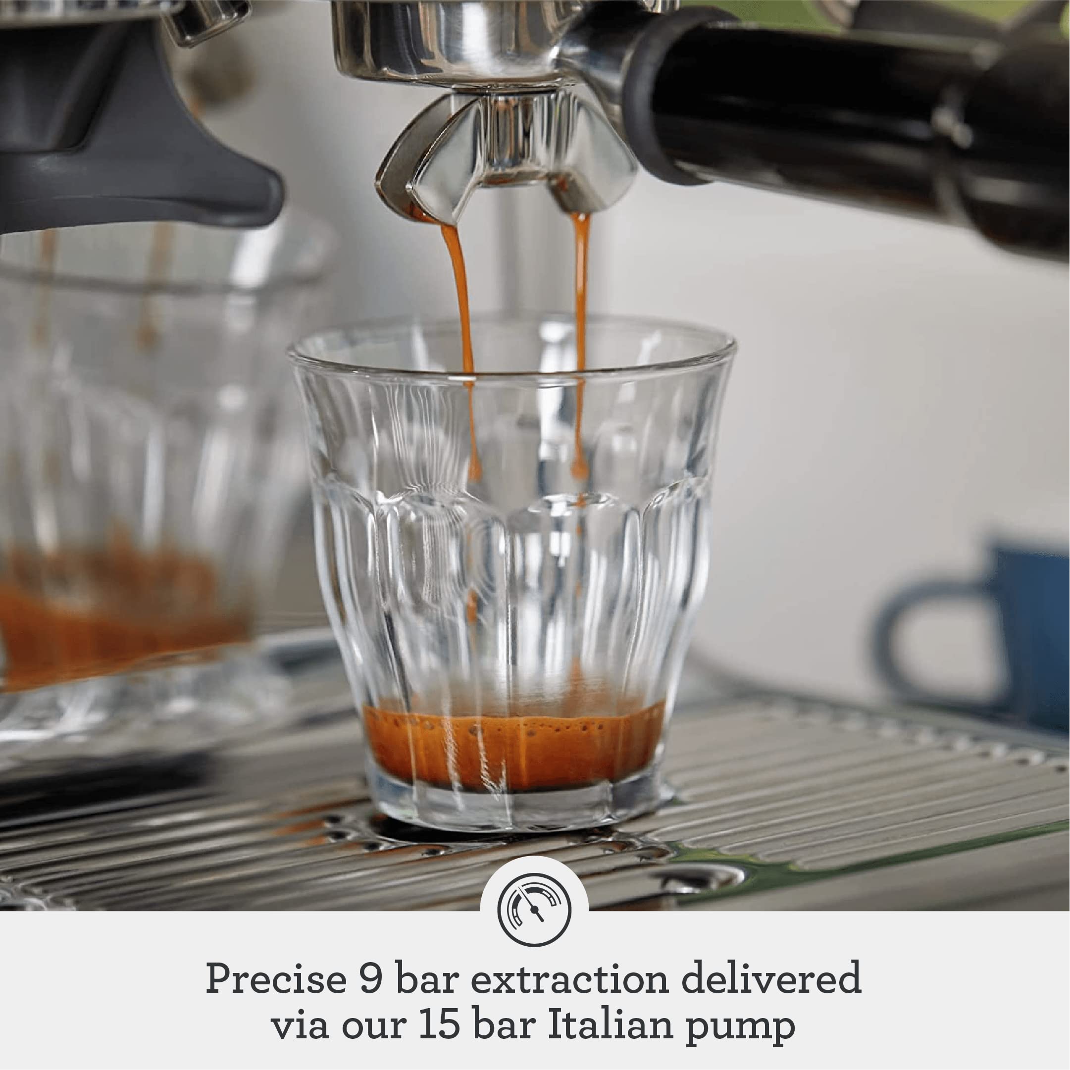Breville control panel and grind dial for easy adjustment and consistency