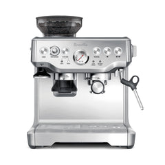 Breville front view showing stainless steel body and compact design benefit
