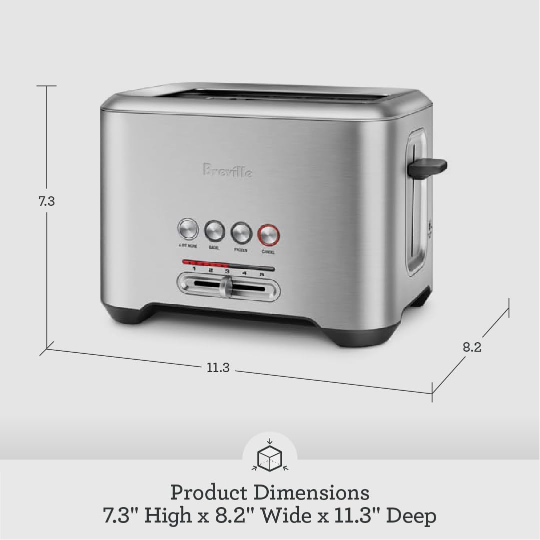 Breville toaster on kitchen counter in lifestyle scene for slim footprint