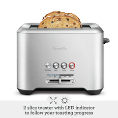 Breville wide slot close-up handling thick artisanal bread evenly