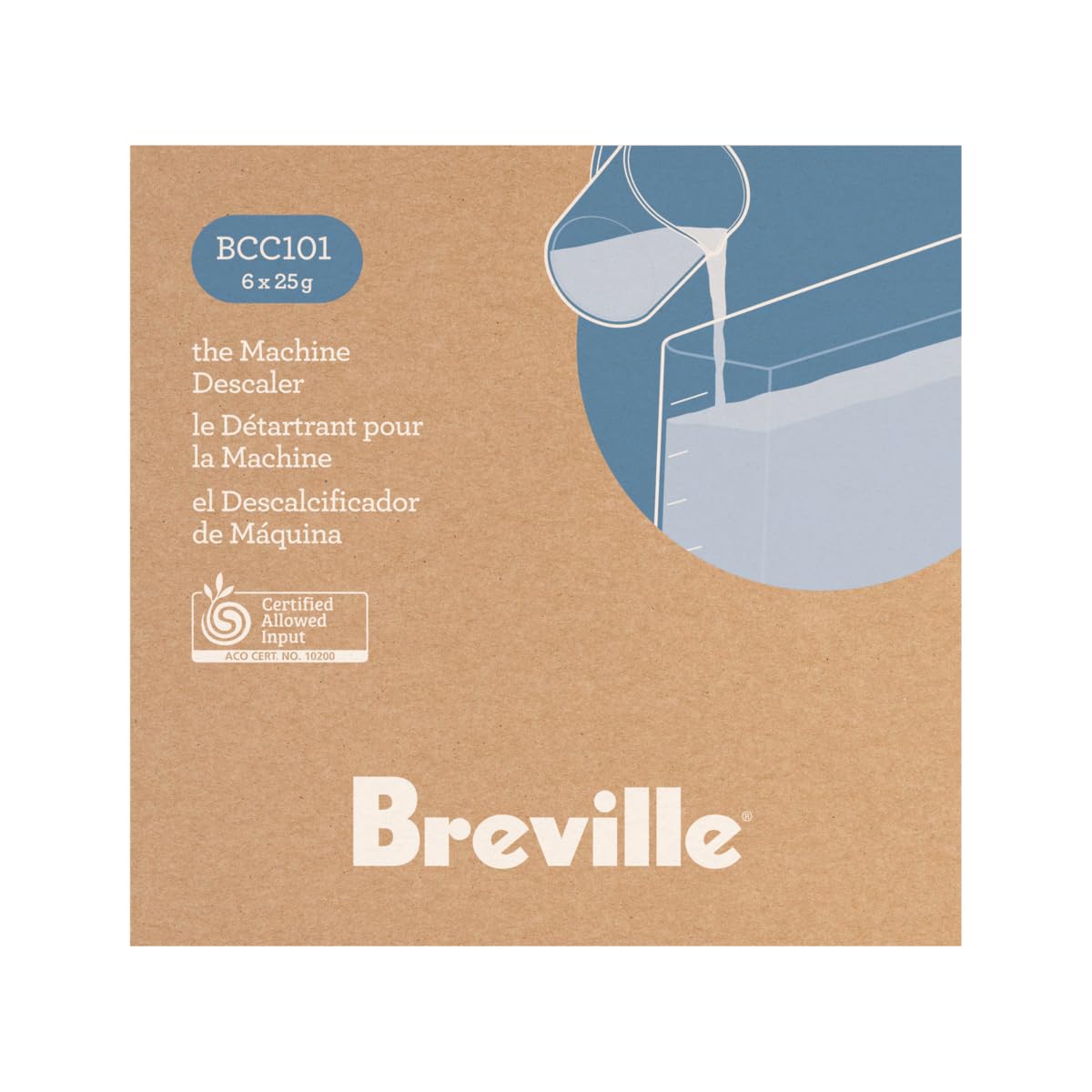 Breville sachet dissolving in water showing even dispersion and ready-to-run solution