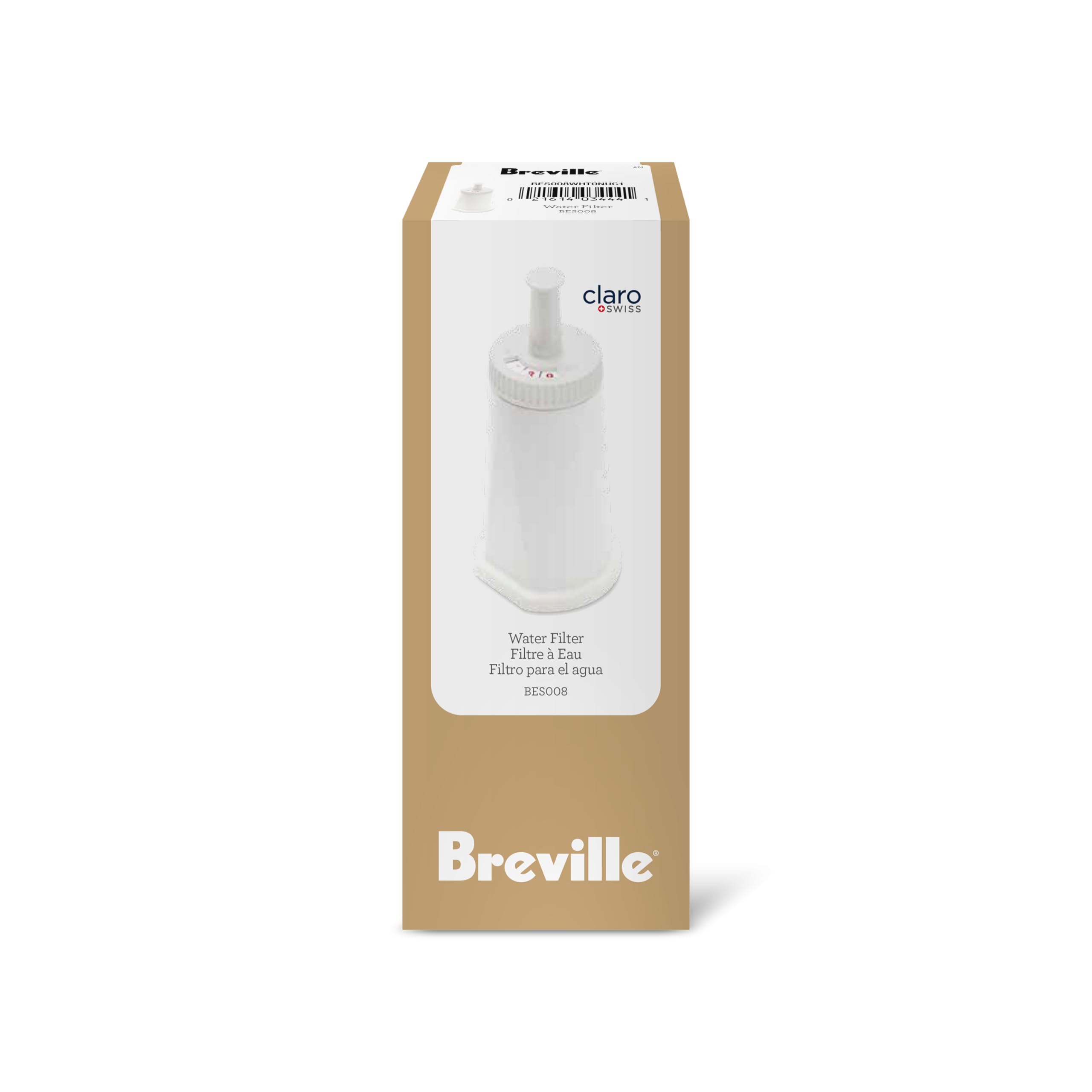 Breville filter packaging and label confirming official accessory and clear replacement guidance