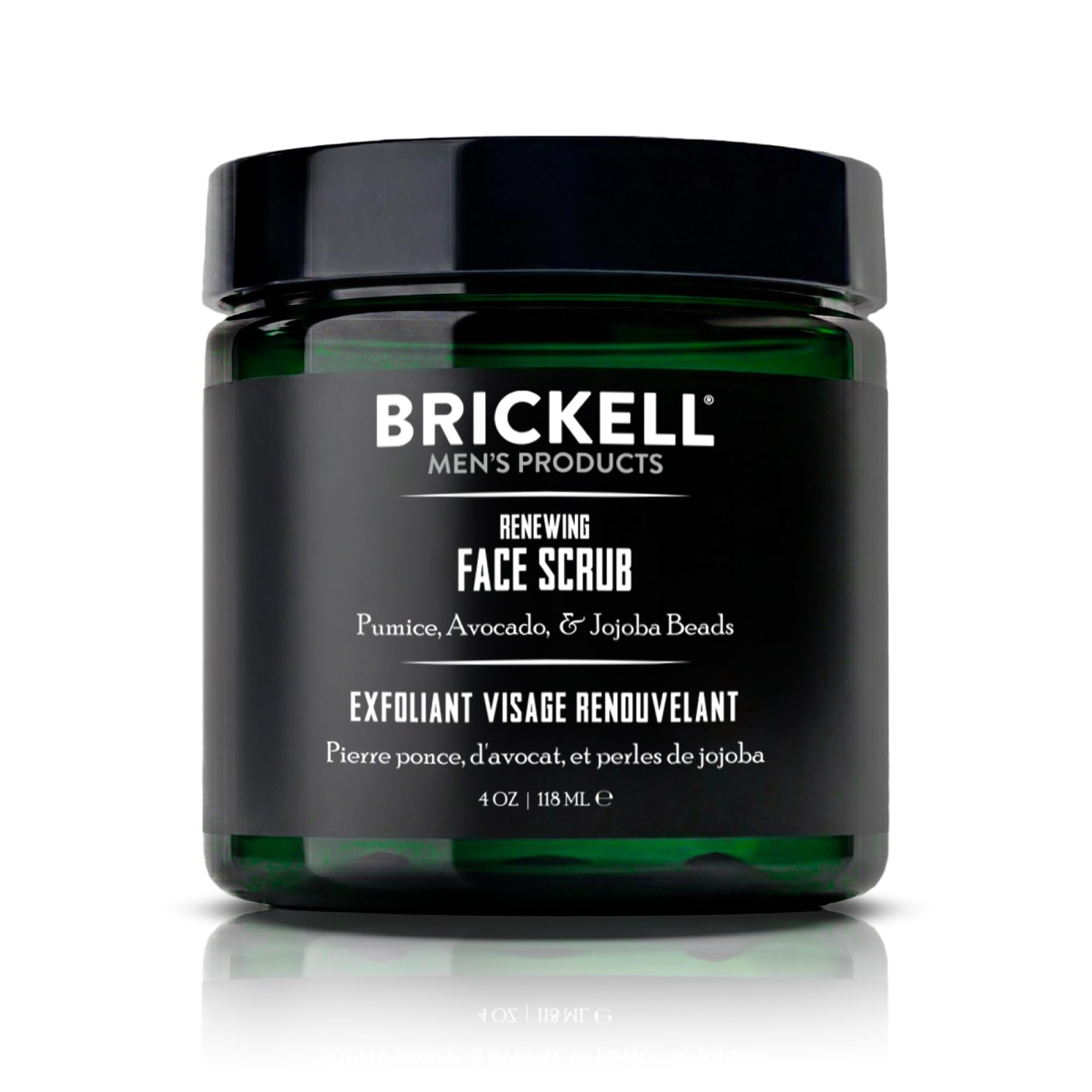 Brickell Men's Products front packaging showing the 4 oz scrub for clear skin