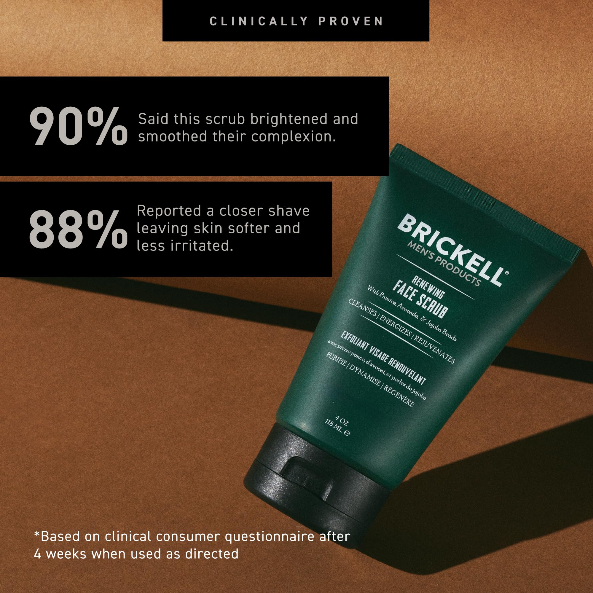 Brickell Men's Products applied pre-shave on jawline to prep for a closer, smoother shave