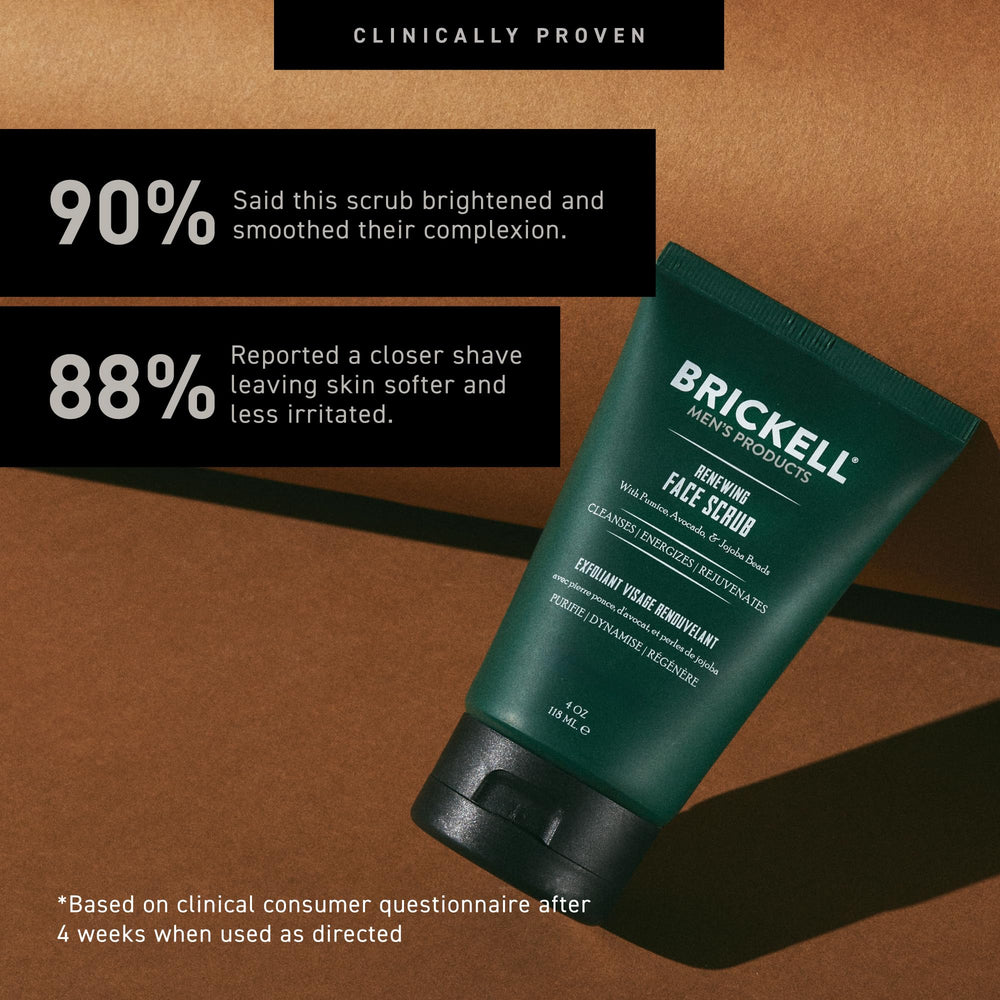 Brickell Men's Products applied pre-shave on jawline to prep for a closer, smoother shave