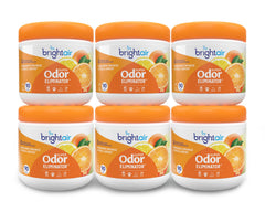 Bright Air front packaging showing six 14 oz jars and citrus scent benefit