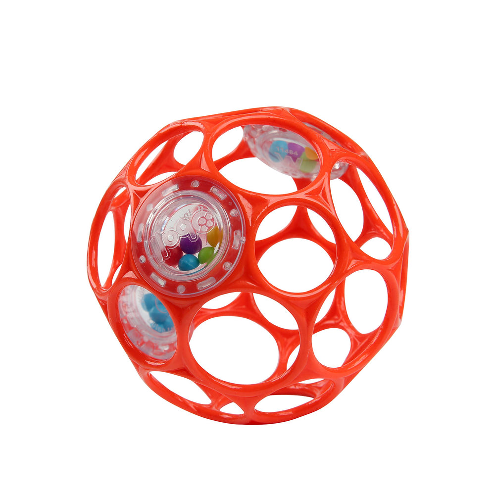 Bright Starts toys attached to stroller illustrating travel-ready entertainment for infants