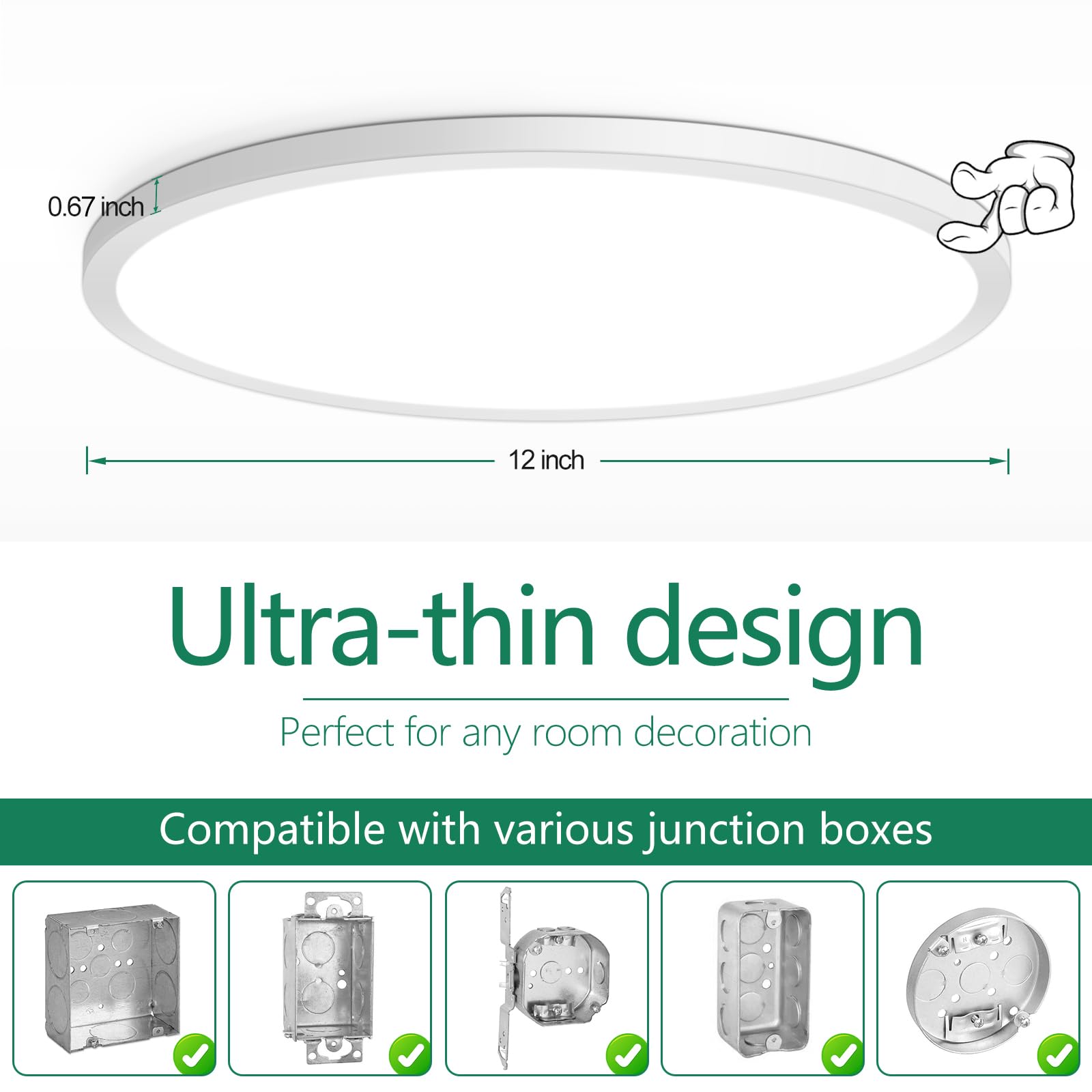 Brightever scale comparison next to hand showing compact 12-inch diameter size