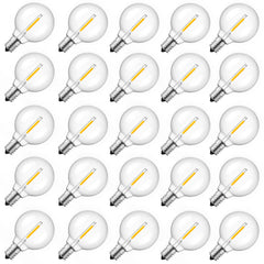 Brightown front view of G40 bulb showing warm shape and energy saving