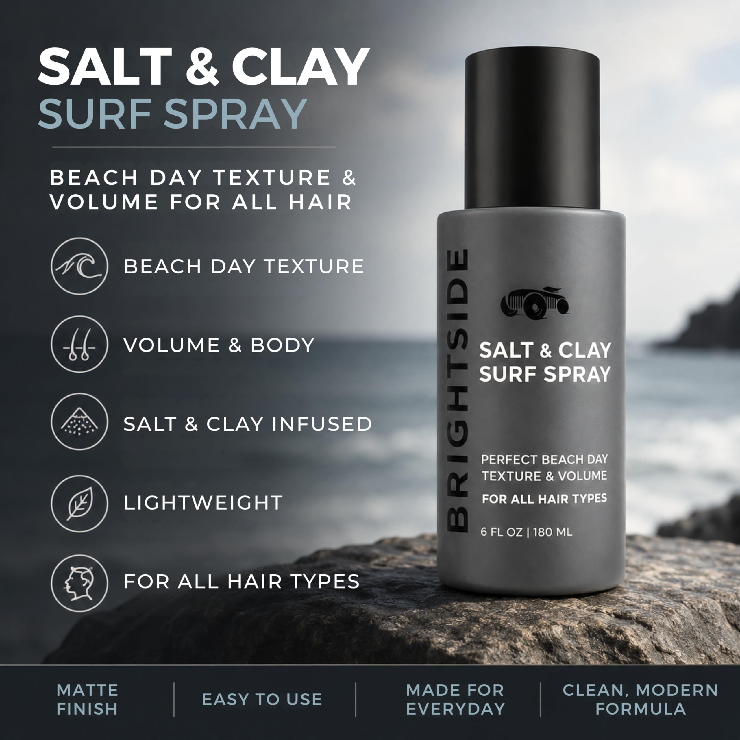 BRIGHTSIDE close-up mist spray demonstrating texture and lightweight application benefit