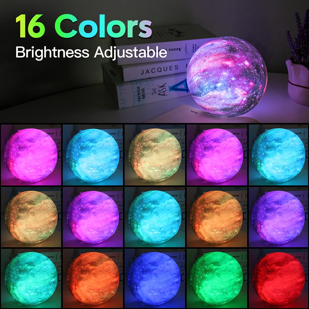 BRIGHTWORLD lamp in bedroom creating calming galaxy-style ambient light