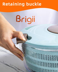 Brigii spinner in use washing lettuce, speeds up salad prep