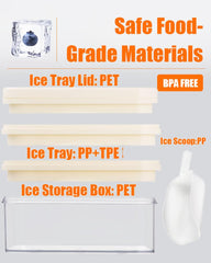 Brigii transparent storage bin holding 56 cubes for easy access