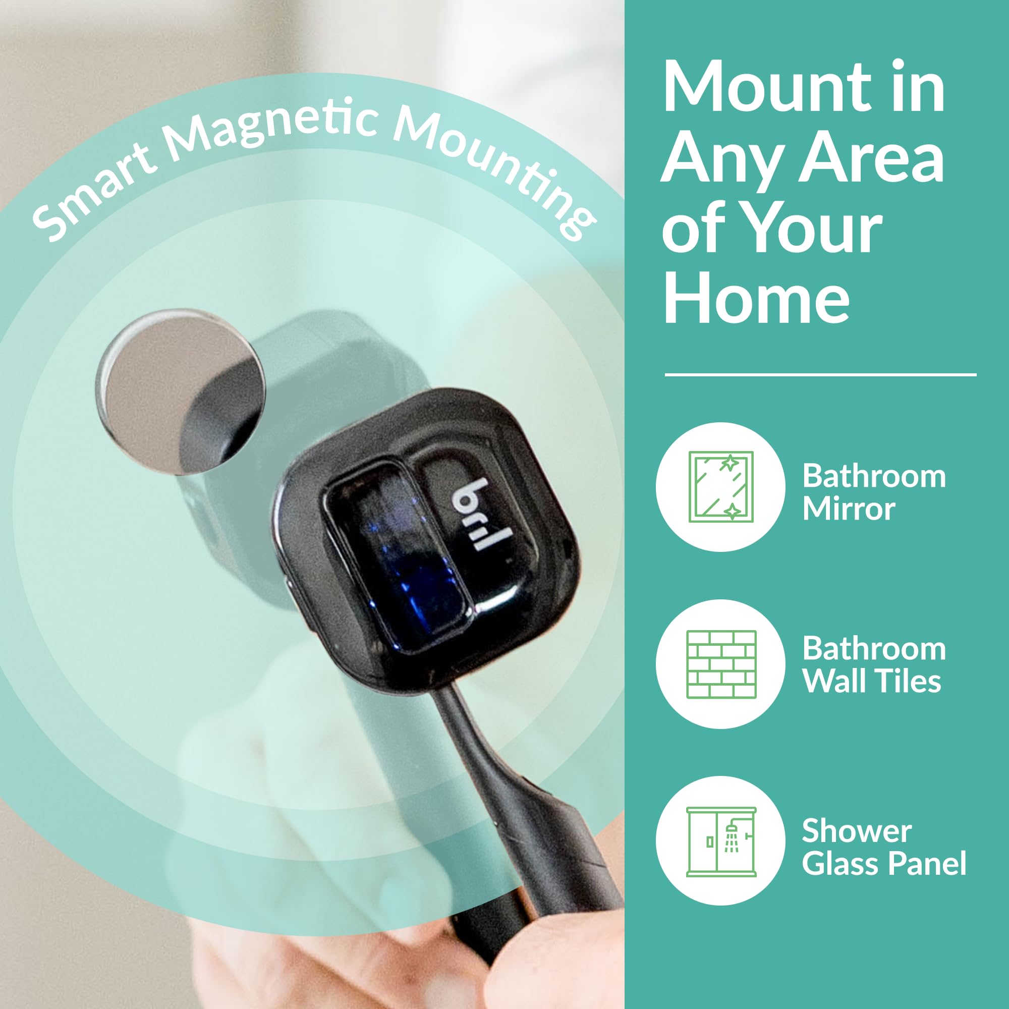 Bril held in hand for size comparison highlighting compact rechargeable design