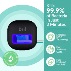 Bril UV-C chamber open interior showing enclosed sanitizing light for safety