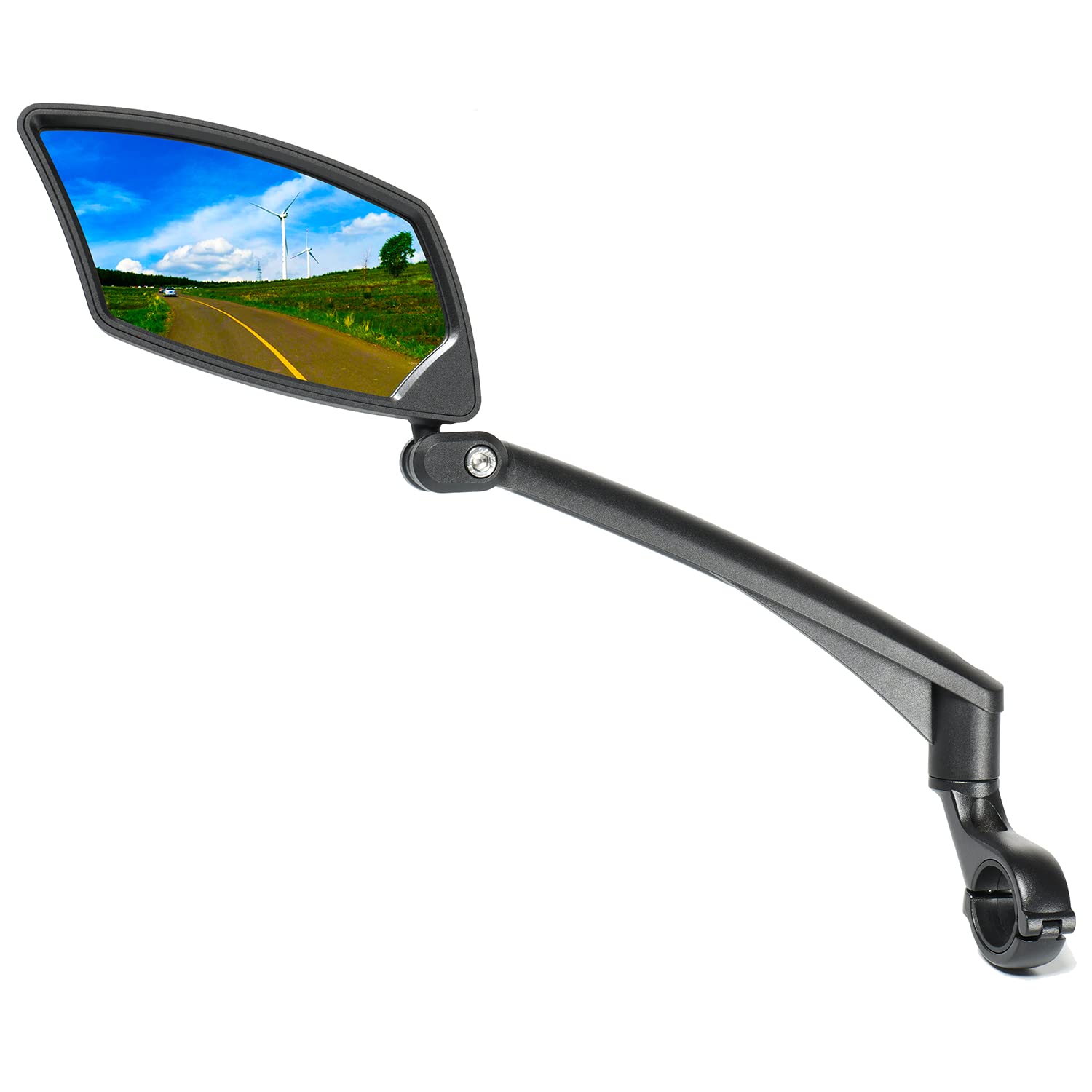 BriskMore front view of mirror showing wide-angle rear visibility benefit