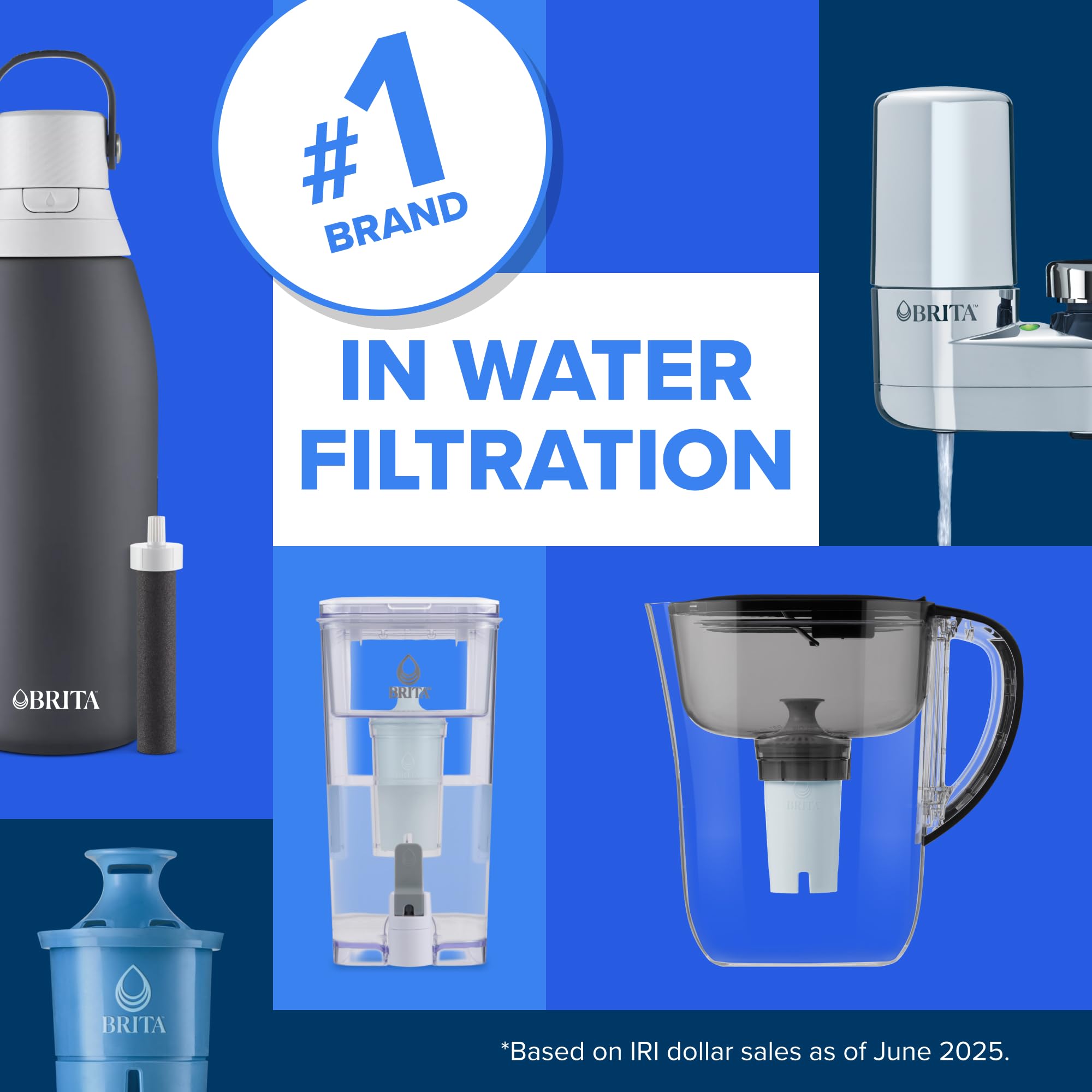 BRITA filter label and certification close-up showing WQA NSF/ANSI verified performance