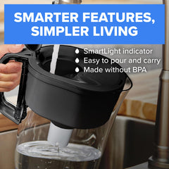 BRITA pitcher inside refrigerator illustrating fridge-friendly size and space-saving
