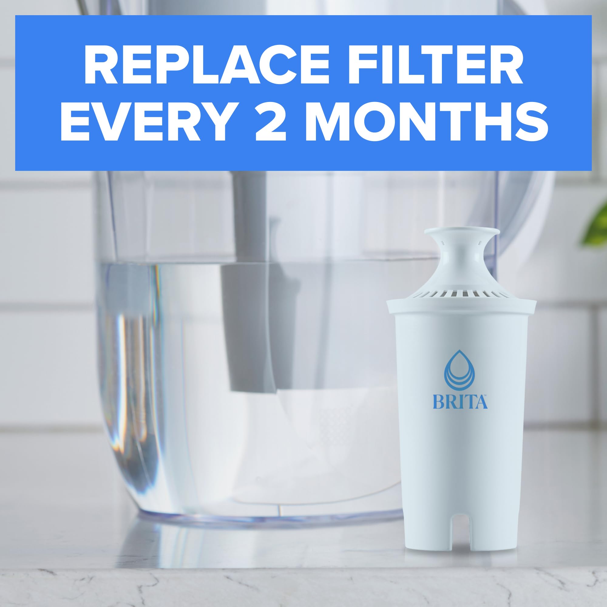 BRITA filter installed in a pitcher demonstrating easy replacement and fit