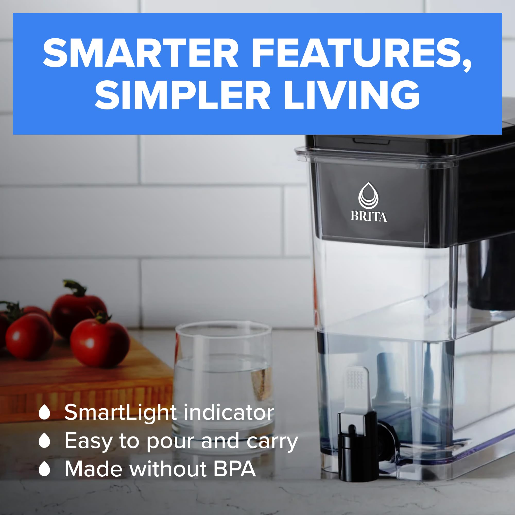 BRITA UltraMax inside refrigerator demonstrating chilled storage and space-saving fit
