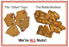 Brittle Brothers close-up of peanut cluster highlighting extra nuts and crunchy texture