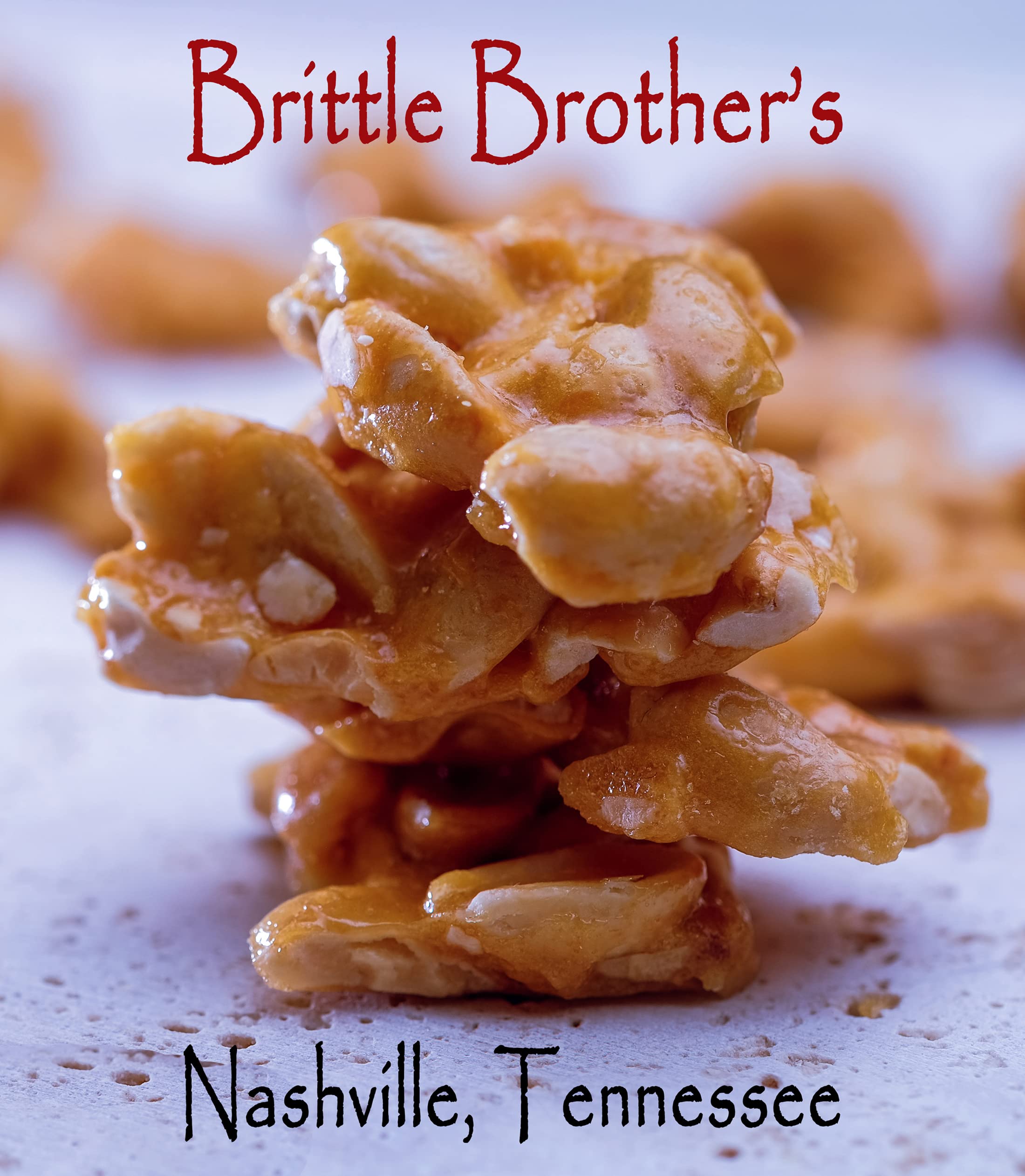 Brittle Brothers peanut brittle displayed on a plate for serving and entertaining