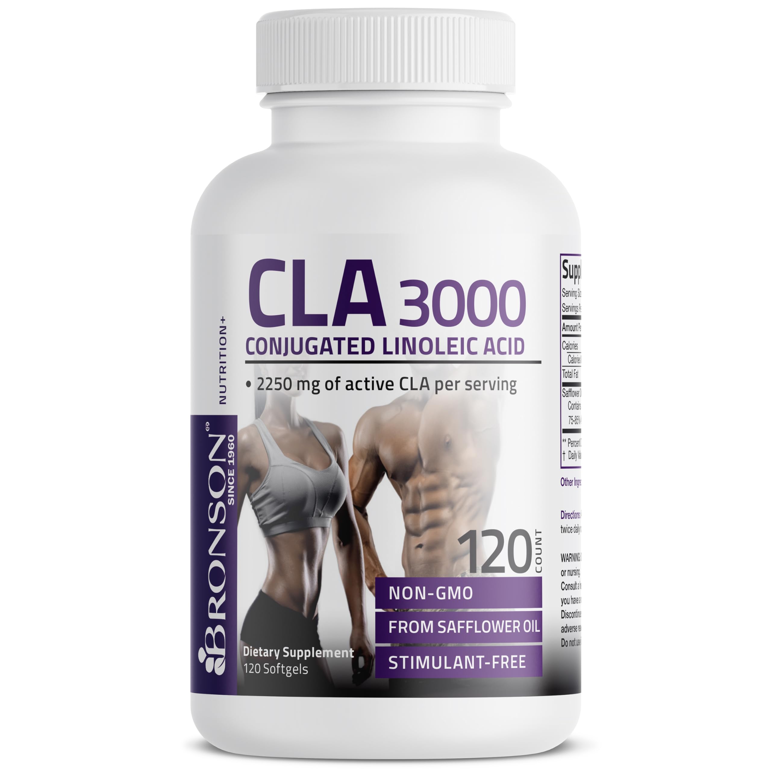 Bronson product label and nutrition facts emphasizing potency and dosage